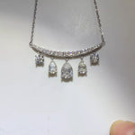 6 Carat 925 Sterling Silver Moissanite Teardrop Necklace