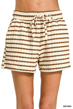 Zenana Striped Short Sleeve Tee & Shorts Set