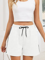 Striped Trim Drawstring Shorts