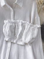 Tube Top & Long Sleeve Shirt & Shorts 3 Piece Set