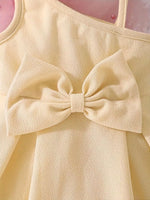 Children's Bow Asymmetrical Shoulder Dress