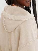 Exposed Seam Dropped Shoulder Hoodie