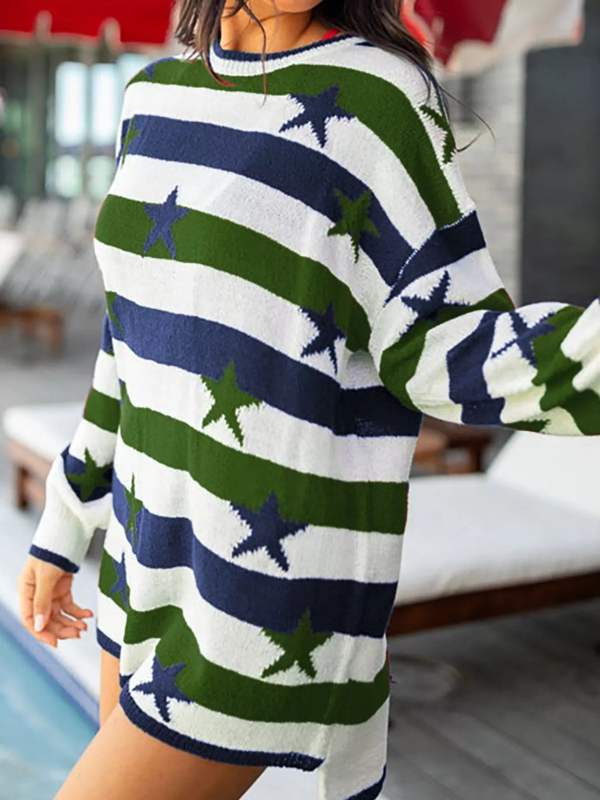 Stars and Stripes Long Sleeve Sweater