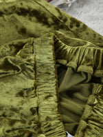 Velvet Tie Waist Top and Pants Set