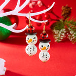 Christmas Snowman Dangle Earrings