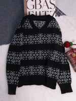 Contrast Ribbed hem Long Sleeve Sweater
