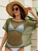 Crochet Knit Round Neck Cover-Up