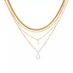 18K Gold-Plated Four-Layered Pearl Necklace