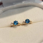 925 Sterling Silver Zircon Hoop Earrings