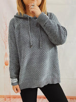Drawstring Long SleeveHooded Sweater