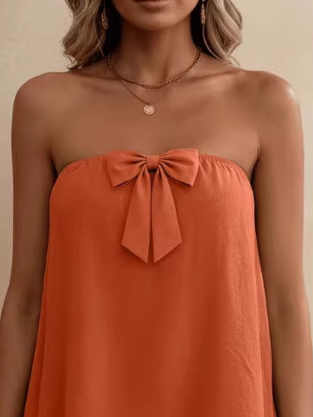 Bowknot Tube Top & Shorts Set