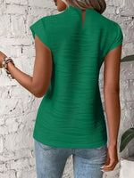 Mock Neck Cap Sleeve Top