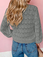 Openwork Button Up Cardigan
