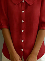 Peter Pan Collar Puff Sleeve Shirt