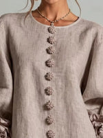 3D Floral 3/4 Sleeve Mini Dress