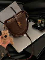 Top Handle Bucket Crossbody Bag
