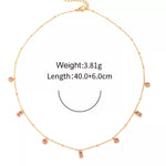 18K Gold-Plated Rhinestone Geometric Adjustable Necklace