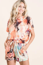 BiBi Tie Dye Terry Hoodie With Drawstring