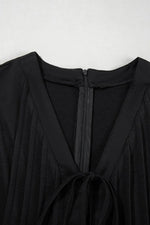 Tie V Neck Pintuck Sleeveless Loose Romper
