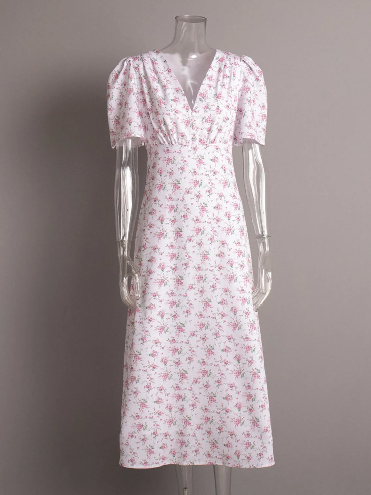 Floral Print Short Sleeve Dress