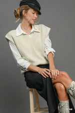 Umgee Oversized V Neck Vest