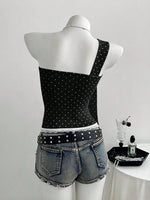 Polka Dot One-Shoulder Cami