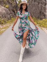 Floral Print Short Sleeve Dress
