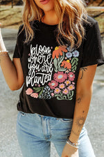 Graphic Round Neck Short Sleeve T-Shirt