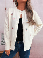 Ribbed Button-Front Knit Cardigan