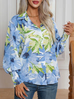 Printed Button Up Long Sleeve Shirt