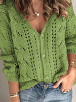 Openwork V-Neck Cardigan