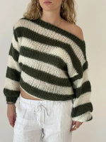 Striped Knit Long Sleeve Sweater