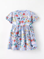 Children's Farm Animal Print Dress