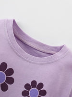 Children's Cute Floral Print Short Sleeve T-Shirt