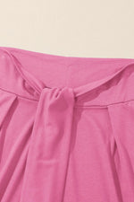 Knotted Waist Split Leg Relaxed Pants