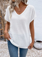 Lace Detail Round Neck Short Sleeve T-Shirt