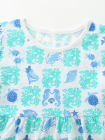 Children's Ocean Print Casual Summer Dress