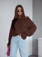 Boat Neck Drop Shoulder Sweater