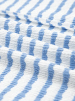 Stripe Half Button Collared Chest Pockets Loose Fit Blouse