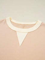 Color Block Textured Patchwork Pullover Sweatshirt
