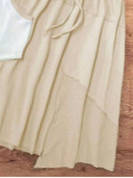 Contrast Trim Tank and Drawstring Waist Skirt Set