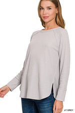 Zenana Baby Waffle Long Sleeve Top