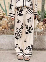 Printed Long Sleeve Shirt and Pants Set