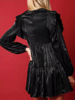 Christmas Ruffled Nutcracker Long Sleeve Dress