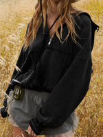 Half-Zip Dropped Shoulder Hoodie