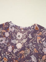 Floral Print Tie Neck Blouse