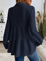 Striped Button-Down Tiered Shirt