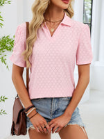 Eyelet Short Sleeve Blouse