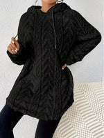 Cozy Textured Drawstring Fleece Hoodie