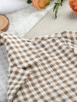 Gingham Ruffle-Trim Top and Pants Lounge Set